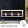 Bio Ethanol Fireplace Biofire Fire 1400 x 400mm /GLASS Inset/Wall Mounted Silver