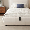Upholstered Bed Ottoman Bed Frame Grey Fabric With Storage Single, No Mattress