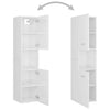 Bathroom Furniture Set High Gloss White Engineered Wood
