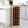 40 Bottles Storage Wine Rack Freestanding Pine Wood Display Shelf Wine Holder