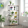5-Tier Bookshelf Wood Bookcase Home Office Standing Display Rack-Grey