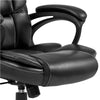 Office Chair PU Leather Desk Chair Computer Swivel Chair with Back Support Black