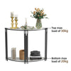 FATIVO Luxury Marble Console Table Semi Circle Entryway Table Geometric Line Leg