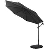 Cantilever Garden Hanging Sun Umbrella Banana Parasol Sunshade with Crank System