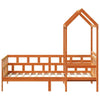 Day Bed with Roof Wax Brown 90x190 Solid Wood Pine Y2Z2