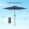 Large Table Umbrella w/ Push Button Tilt & Crank Handle-Navy