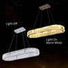 Crystal Chandelier Dimmable Oval LED Ceiling Light Pendant Lights w. Remote 70CM