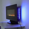LED Electric Wall Fire Black Glass Freestanding Fireplace 7 Flames with TV Stand