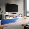 Floating High Gloss 140cm TV Stand Cabinet White LED Wall Mounted Storage Unit