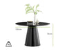 Black Semi-Gloss Round Pedestal Pillar Kitchen Dining Table