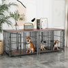 Large Wooden Dog Crate Indoor Puppy Cage Pet House Kennel with Removable Divider