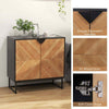 Console Cabinet Sideboard Buffet Cabinet with shelf and Metal Legs-Black