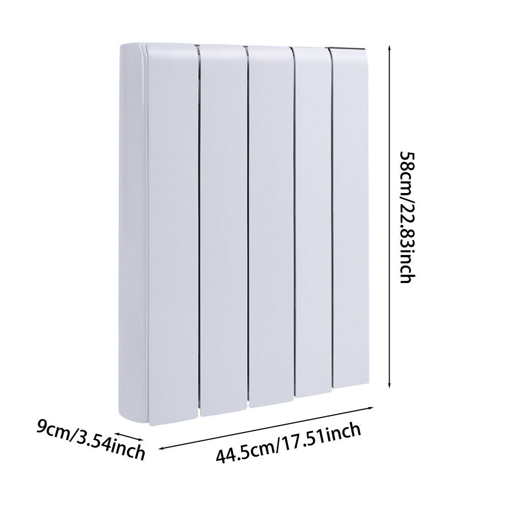 Electric Panel Heater Aluminum Radiator Wall Mounted Bedroom Heating Smart Timer