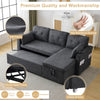L-Shaped Sofa Bed 3 Seater Couch Pull Out Sectional Couch Bed Corner Sofa Grey