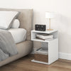 S-Shaped Side Table Modern Sofa End Table Nightstand with 2 Open Compartments
