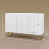 Modern Sideboard High Gloss Storage Cabinet White Gold Hairpin Legs Cupboard
