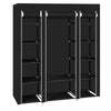 Fabric Canvas Wardrobe Clothes Storage Cupboard Hanging Rail Shelving Practical