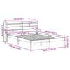 Bed Frame with Headboard 140x200 Solid Wood Pine H6U5