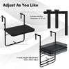 Patio Folding Hanging Table Balcony Railing Table Space-Saving Side Table Black