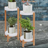 2-5 Tiers Bamboo Plant Stand Corner Flower Pot Holder Display Shelf Rack