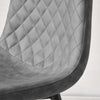 2/4/6 Dining Chairs Set Velvet Faux Suede Leather Padded Seat Metal Leg Grey New