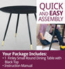 Dining Table, Black Wooden Effect Round Table in Metal Legs, Small Kitchen Table
