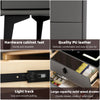 LED Bedside Table 2 Drawers Wireless Charging Nightstand Cabinet Storage Modern