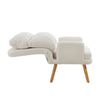 Recliner Armchair w/ Footstool Lambswool Upholstered Accent Chair Living Bedroom