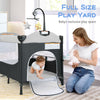 6-in-1 Baby Bed Travel Bedside Sleeper with Carry Bag-Grey