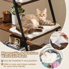 Indoor Tall Pet House Corner Shelf Large Cat Litter Box Enclosure-Coffee
