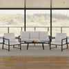 Metal Garden Furniture Set Corner Sofa Glass Table Patio 5 Seater Armchairs Sofa