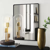Black Metal Rectangle Wall Mirror Hanging Vanity Makeup Bathroom Glass Decor