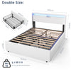 STORAGE UPHOLSTERED BED FRAME 4FT6 DOUBLE WITH USB PORT & LED LIGHT,4 DRAWER