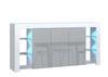 Cabinet Cupboard 164cm I Sideboard TV Unit I High Gloss Grey Doors I Free LED
