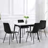 Set of 2 Velvet Black Dining Chair Metal legs Dining room Home Cafe Furniture
