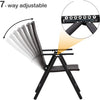 High Back Garden Outdoor Chair 7 Comfortable Positions Rattan Folding Chairs