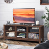 TV Stand for TVs up to 55 Inches Wooden 6 Storage Compartments TV Cabinet Table