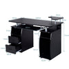 Computer Desk Home Office Workstation with 2 Drawers & Storage Compartments