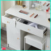 Dressing Table Set Vanity Makeup Desk with 3-Color LED Lighted Mirror Drawers