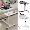 Twin Top Over Bed Chair Laptop Table Adjustable Height Mobility Aid on Wheels