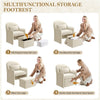 Velvet Barrel Chair with Footrest, Modern Upholstered Accent Chair Reading Chair
