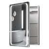 Bathroom Showerroom Wall Mounted LED Mirror Cabinet with Lights Clock Socket UK