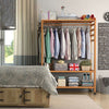 Wooden Clothes Rail Scarf Cap Hanging Garment Coat Rack Heavy Duty Rolling Stand