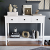 White Console Table 3 Drawer Wooden Shelf Hallway Storage Side Desk Furniture