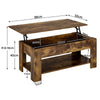Rustic Wooden Coffee Table with Storage Lift Up Top Coffee Table for Living Room