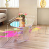 Acrylic Coffee Table Modern Accent Night Stand Iridescent Side Table Office Home