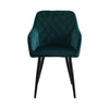 Set of 2 Armchairs Dining Chairs with Arms Velvet PU Faux Leather Chairs Kitchen