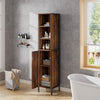 Tall Industrial Cabinet Vintage Narrow Locker Wooden Storage Cupboard Retro Door