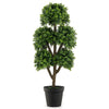 115cm Artificial Boxwood Topiary Ball Tree Fake 5 Ball Topiary Tree Office Decor