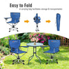 Folding Camping Chair 360° Swivel Portable Beach Outdoor Seat W/ Cup Holder &Bag
